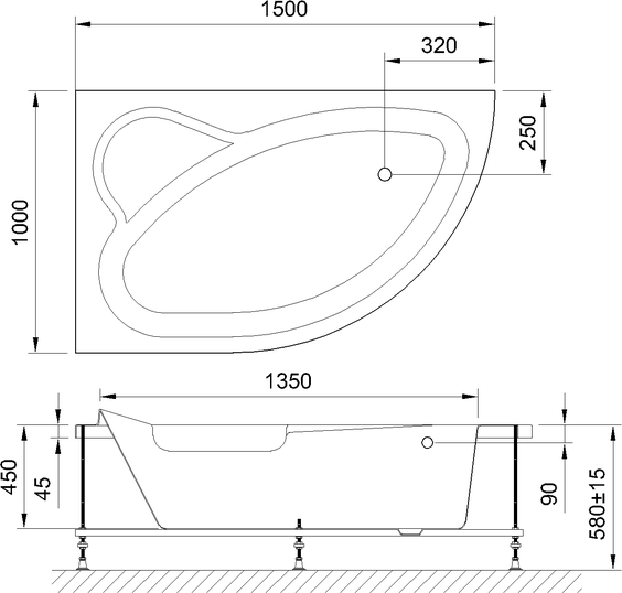 Акриловая ванна Royal Bath ALPINE 150x100 RB819100L