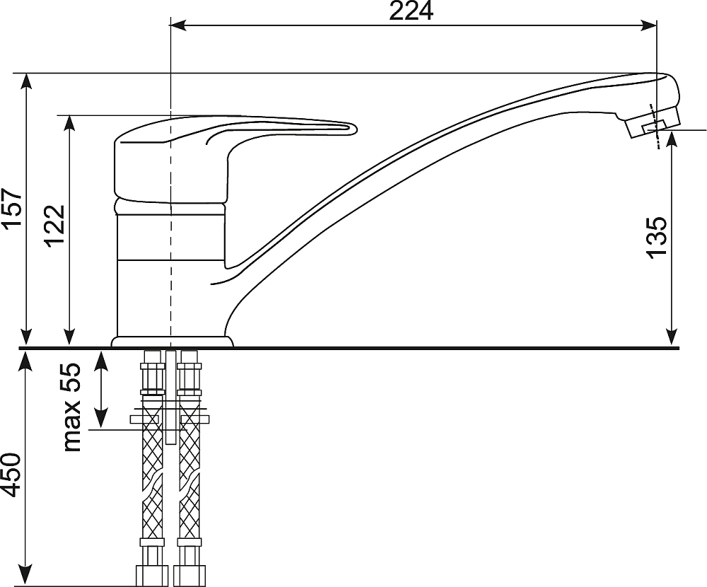 Комплект Мойка кухонная Domaci Солерно DN 485-01 жасмин + Смеситель UQ-004-01 жасмин