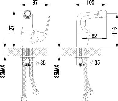 Смеситель Lemark plus Advance LM1208C для биде