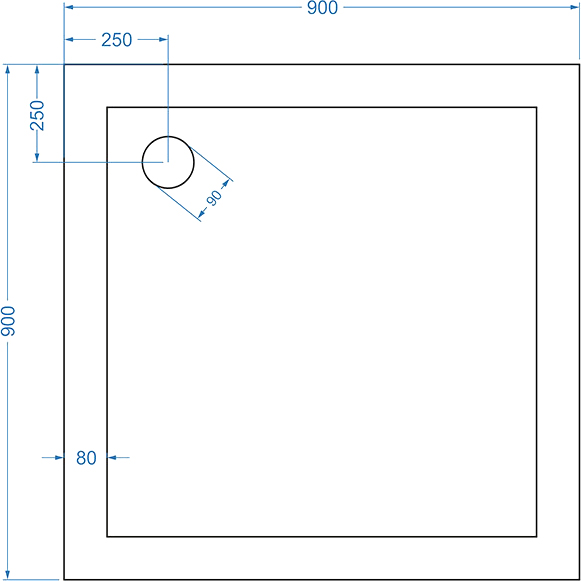 Поддон для душа GuteWetter Lux Practic Q-Mat 90x90x5