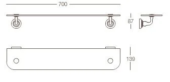 Полка Valli&Valli Medea D 6041/70 хром;белый