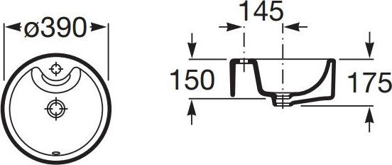 Раковина 39 см Roca TERRA 32722T000