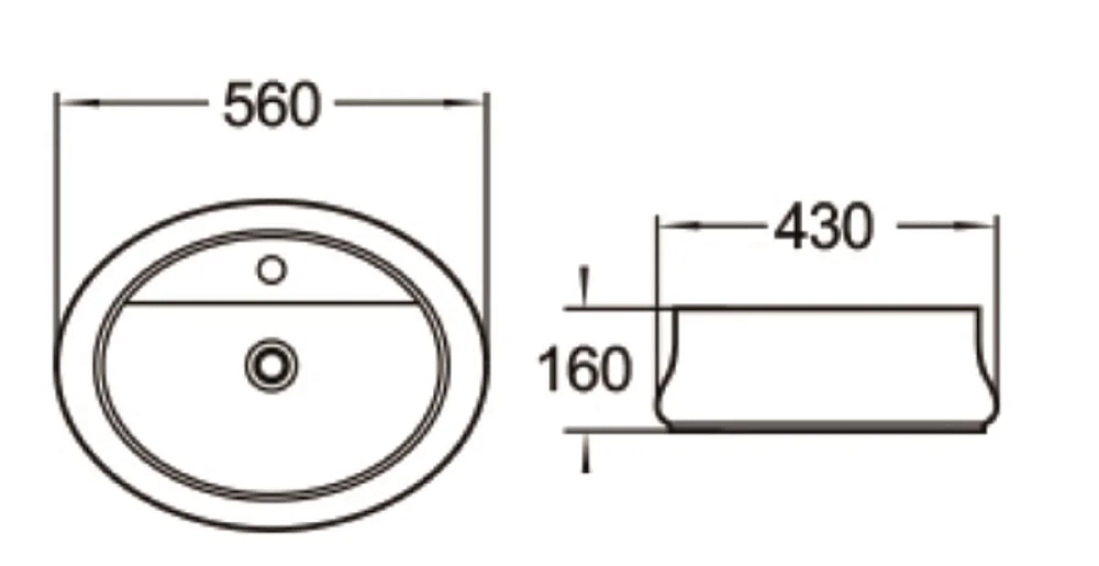 Раковина накладная SantiLine SL-1071 белый