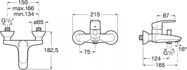 Смеситель для ванны Roca Monodin-N 5A0298C0M