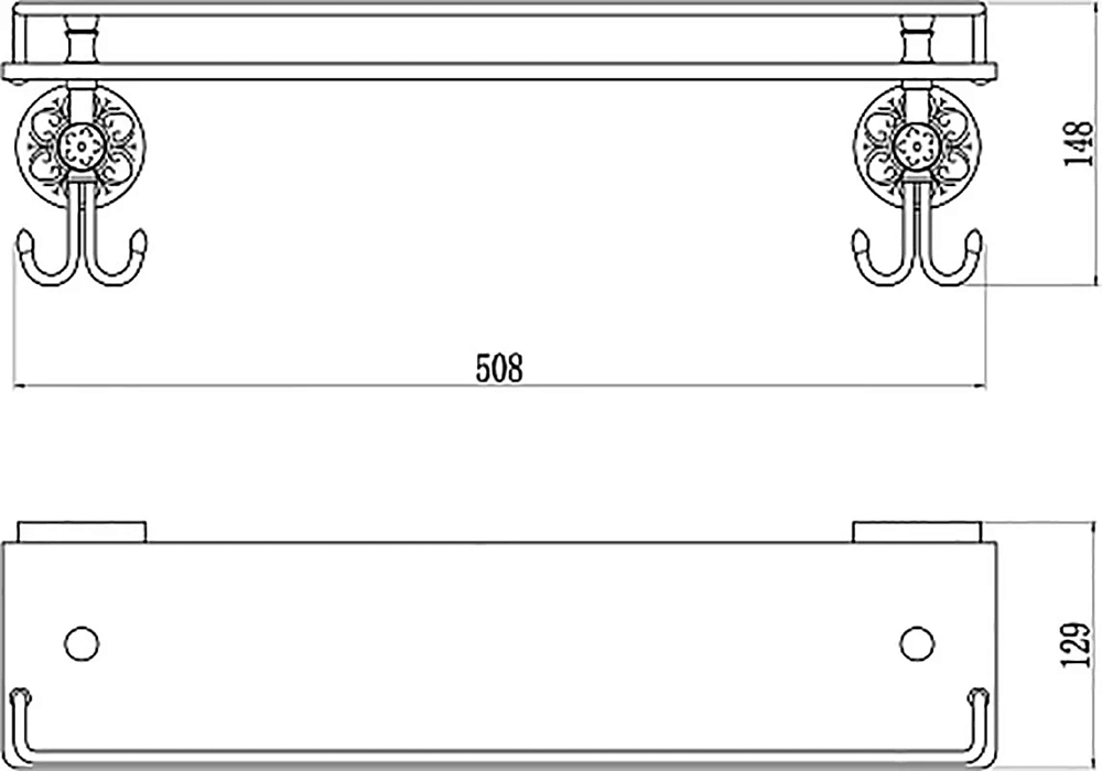 Полка Savol Серия 58a S-005891A хром