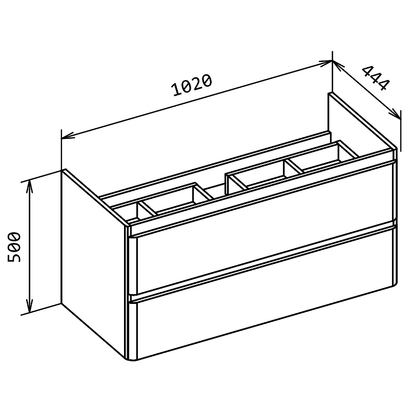 Тумба под раковину BelBagno ALBANO-CER-1050-2C-SO-RR 105 см, Rovere Rustico