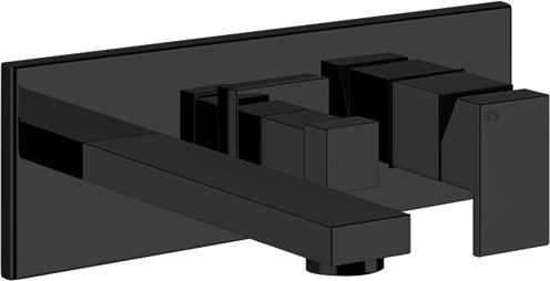 Смеситель для ванны с душем Gessi Rettangolo 44906#299, черный матовый