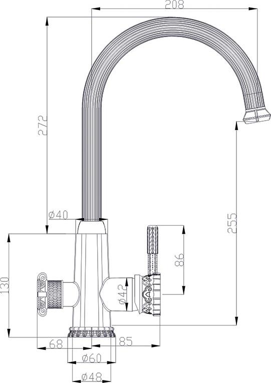 Смеситель Zorg Antic A 54 KF-BR для кухонной мойки