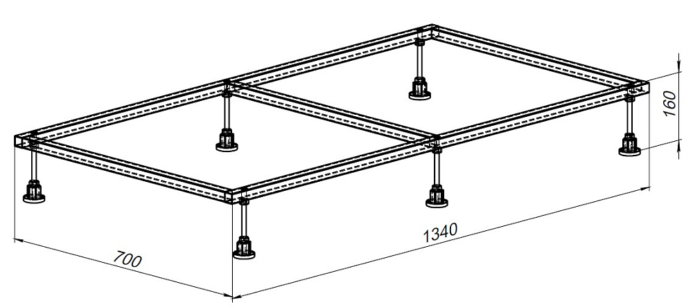 Каркас для поддона Allen Brau 140х80 8.00005