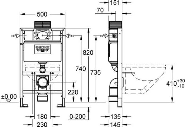 Система инсталляции для унитазов Grohe Rapid SL 38526000