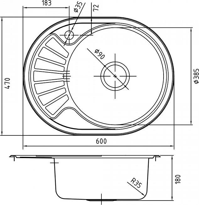 Кухонная мойка Iddis Suno SUN60PRi77, хром