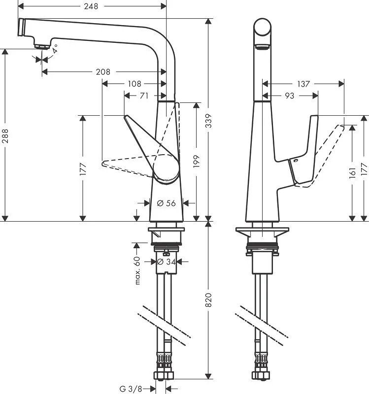 Смеситель для кухни Hansgrohe Select 72825000 хром