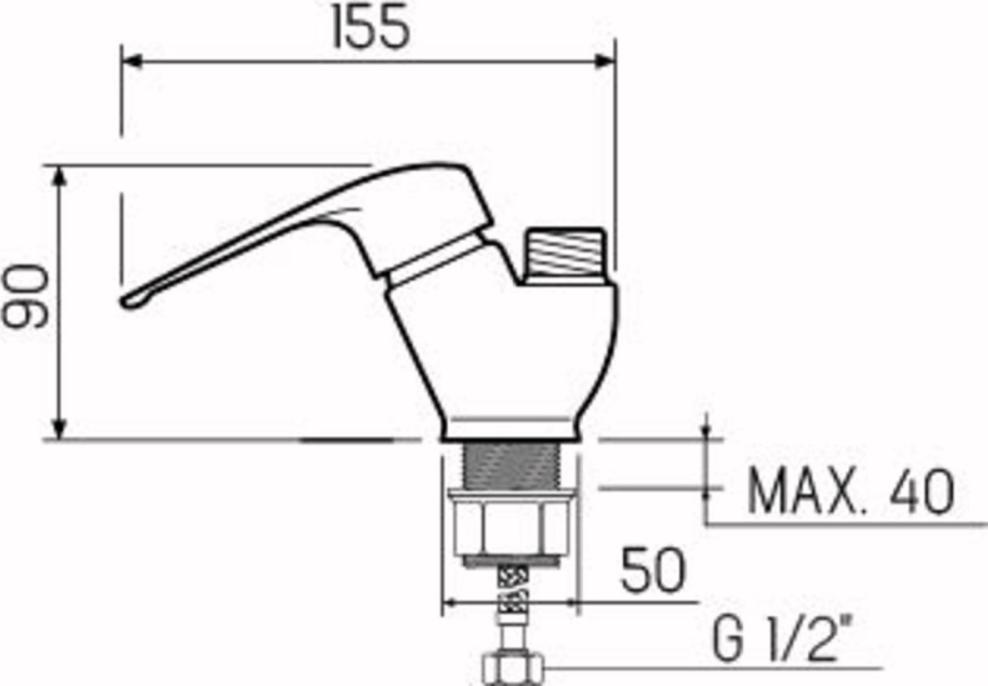 Смеситель для кухни РМС KSL50-011F, хром