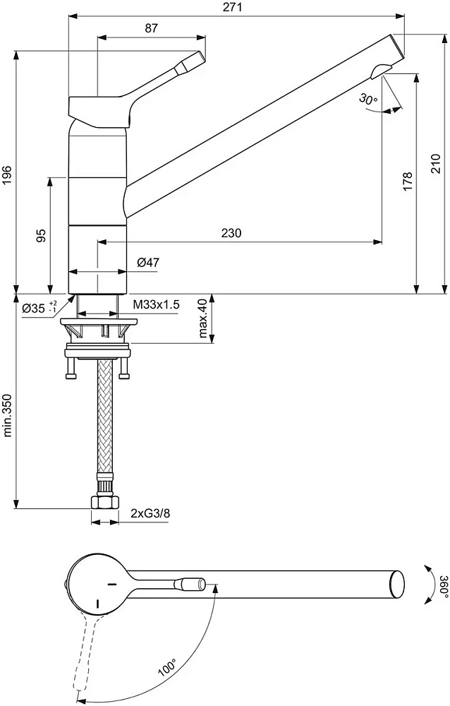 Смеситель для кухни Ideal Standard Ceralook BC295AA хром