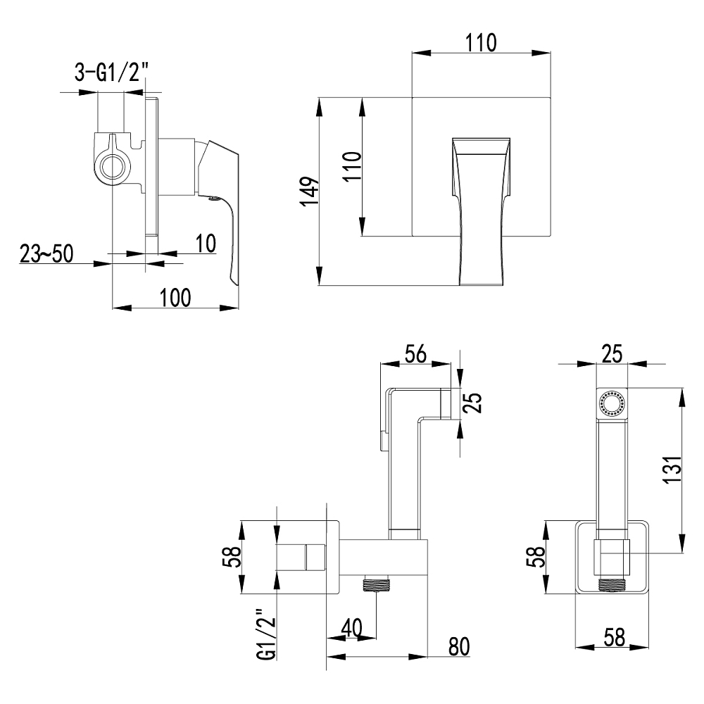 Смеситель с гигиеническим душем Lemark Unit LM4519C хром