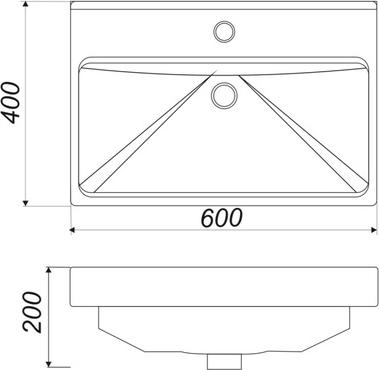 Раковина 60 см Sanita luxe Fest 60 FST60SLWB01