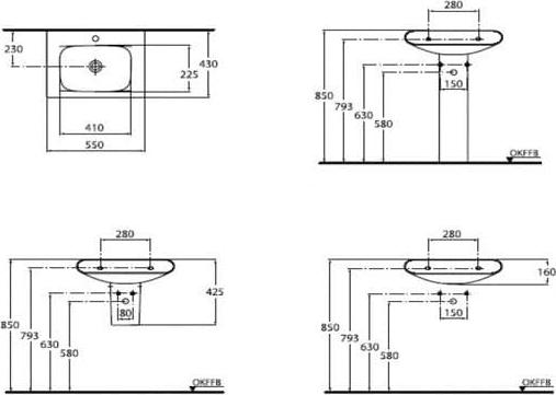 Раковина 55 см Ideal Standard Moments K071901, белый