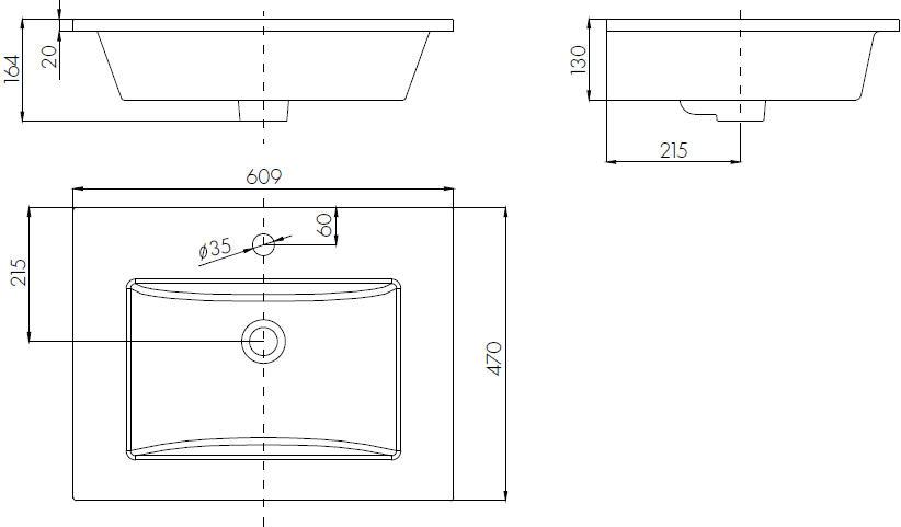 Раковина Aquaton Квадро 60 1AX170WBXX000