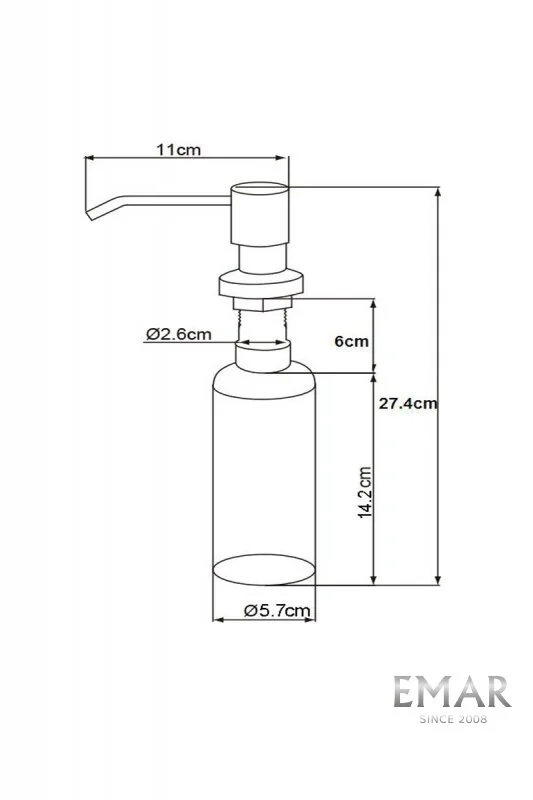 Дозатор для жидкого мыла EMAR ЕД-401D.PVD Golden золото