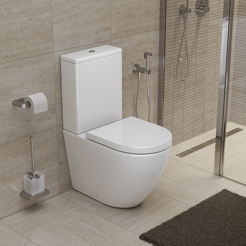 Унитаз-компакт BelBagno Sfera-Tor BB2141CP-TOR/BB2141T/BB865SC с бачком и с сиденьем микролифт, белый