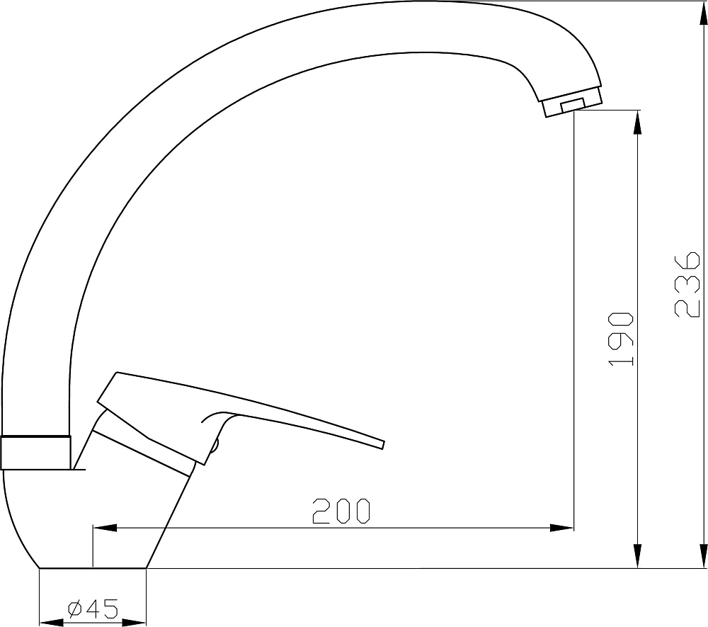 Смеситель Agger Exact A2100200 для кухонной мойки