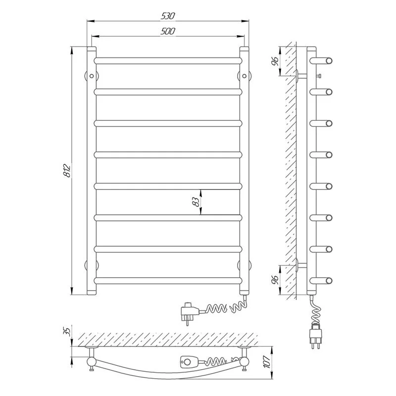 Полотенцесушитель электрический Indigo Arc LCALE60-45R хром