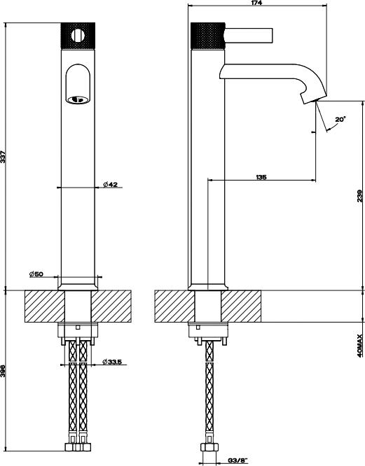 Смеситель для раковины Gessi Inciso 58004#031, хром