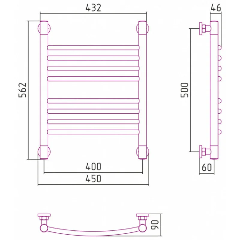 Зеркало Comforty Бредфорд 75 00004149062, черный