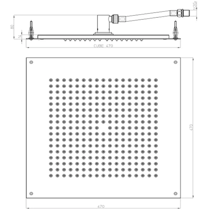 Душ верхний Bossini Dream H38459.073 черный