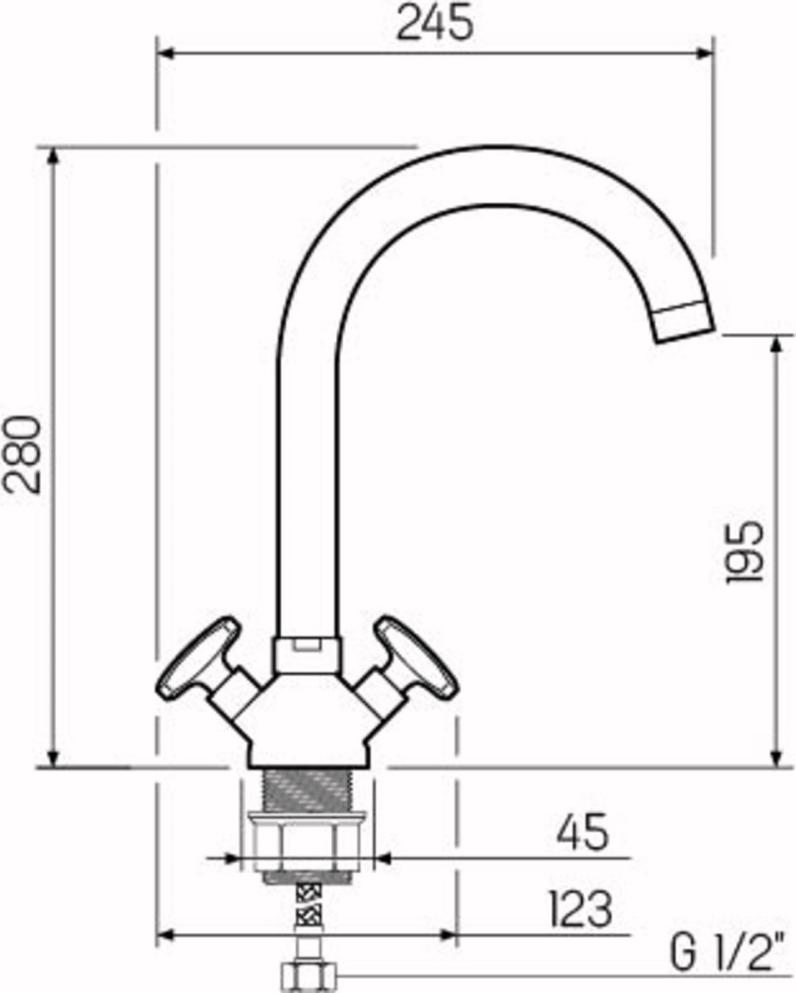 Смеситель для кухни РМС SL117-274F, хром