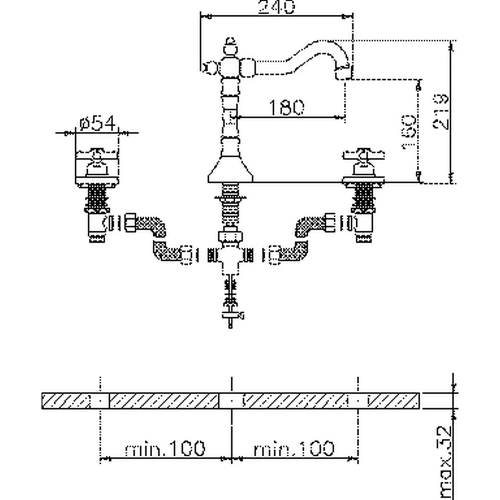 Смеситель для раковины Huber Croisette CS00106021 хром