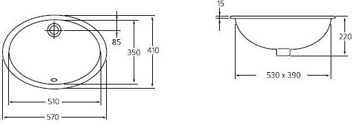 Раковина 57 см Ideal Standard Oval R410261