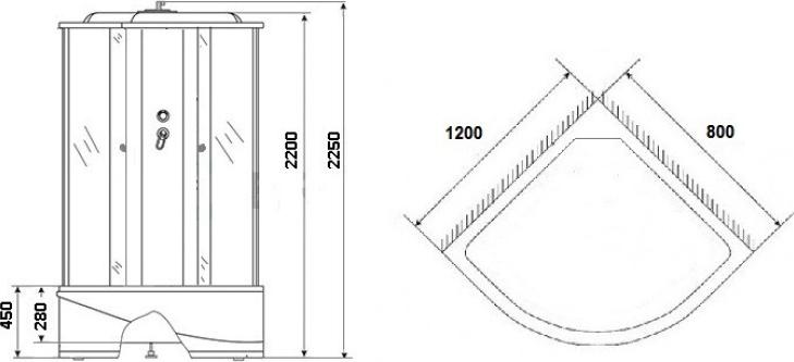 Душевая кабина Niagara Classic 35201434R 120х80х210 стекло тонированное