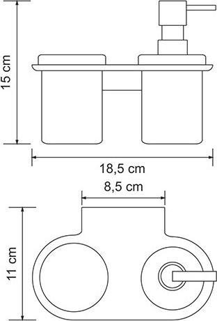 Держатель стакана и дозатора WasserKRAFT Kammel K-8389, хром