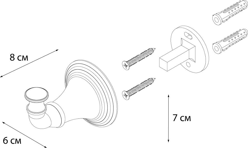 Крючок Fixsen Luksor FX-71605B чёрный,золото