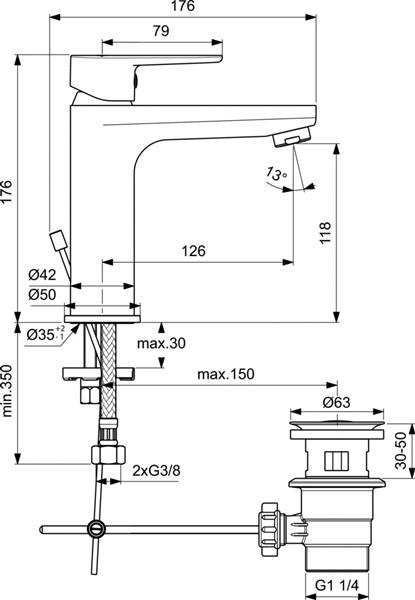 Смеситель для раковины Ideal Standard Cerafine O BC496AA, хром