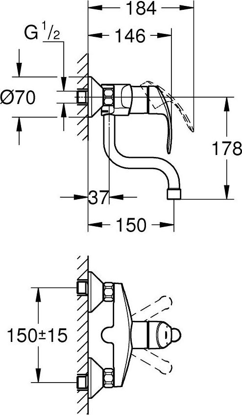 Смеситель для мойки Grohe Eurosmart 31509002