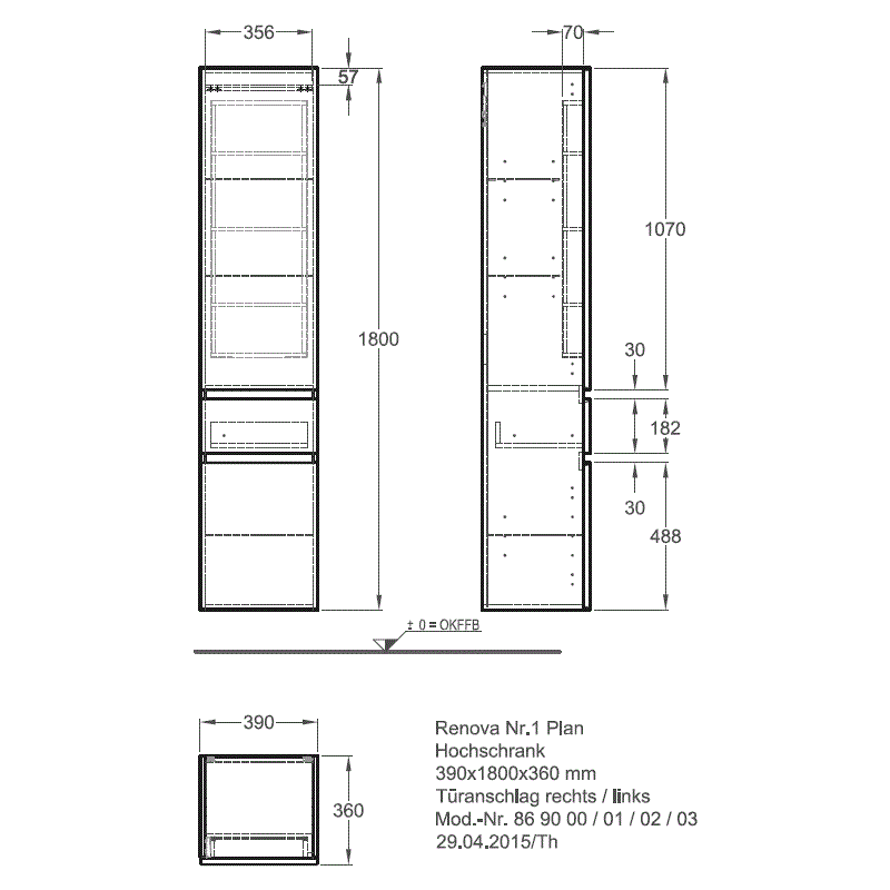 Шкаф-пенал Geberit Renova Nr. 1 Plan 869000000, белый