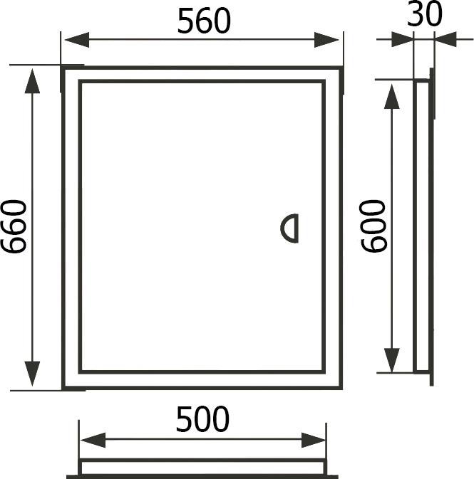 Настенный люк Evecs ЛТ5060Мп/э 56x66