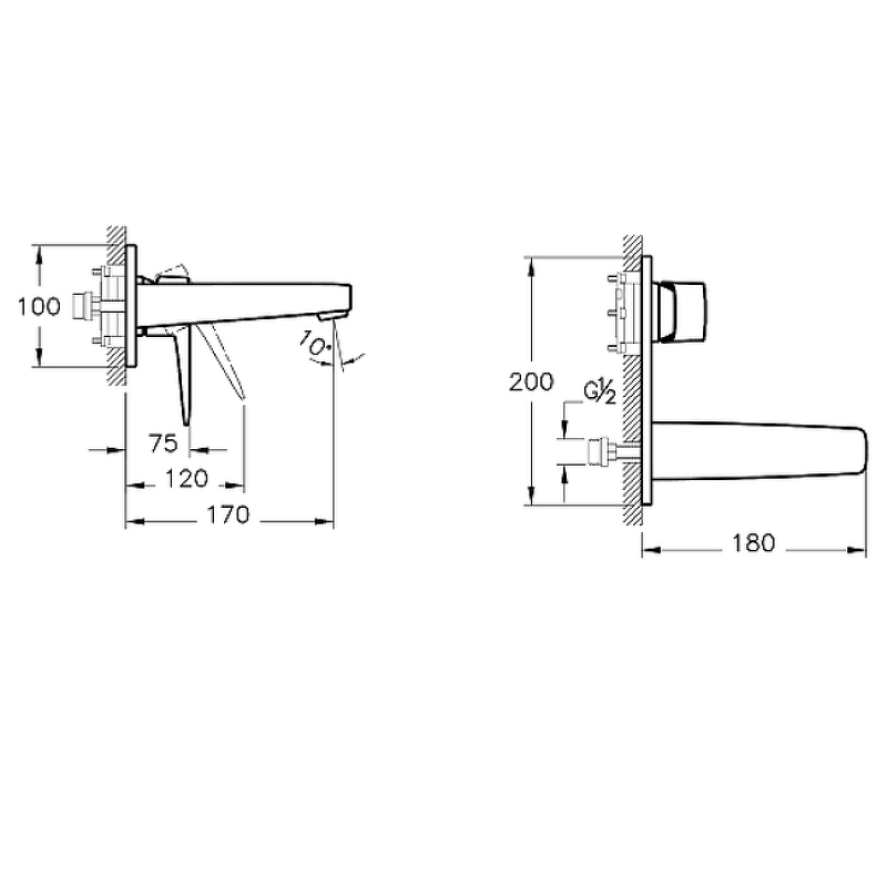 Смеситель для раковины VitrA Root Square A42738EXP хром