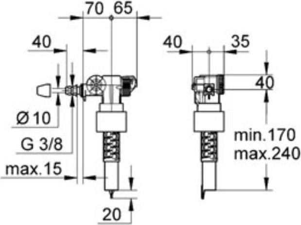 Наполнительный клапан смыва без компенсатора смещения Grohe 37095000