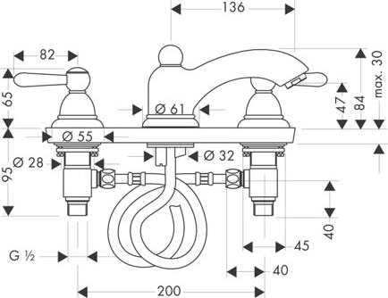 Смеситель для раковины Axor Carlton 17135000