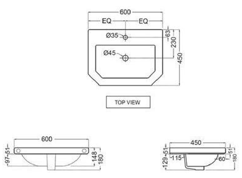 Раковина 60 см Jaquar Queen’s QNS-WHT-7601