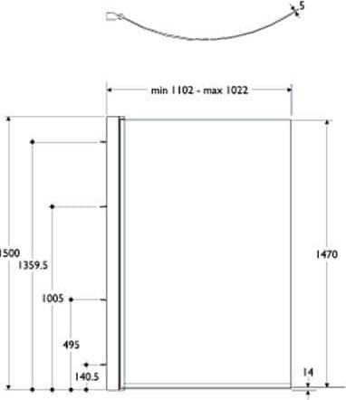 Шторка для ванной Ideal Standard Connect E0268AA стекло прозрачное