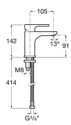 Смеситель для раковины Roca 7.5A3E.0.9C0.M хром