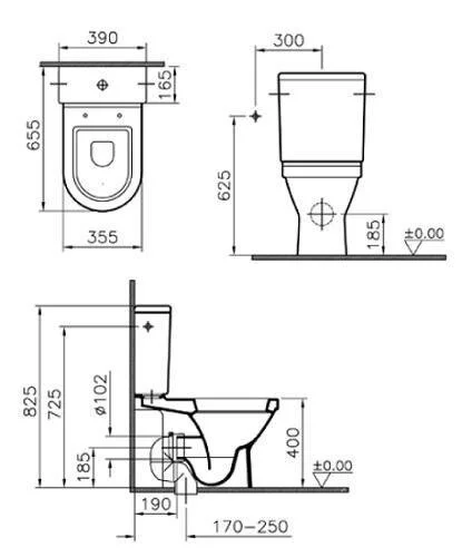 Напольный унитаз Vitra S50 9736B003-7200 крышка микролифт, с функцией биде