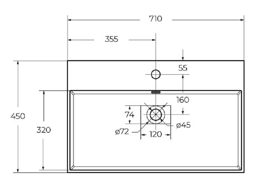 Раковина накладная Cezares 50313 белый