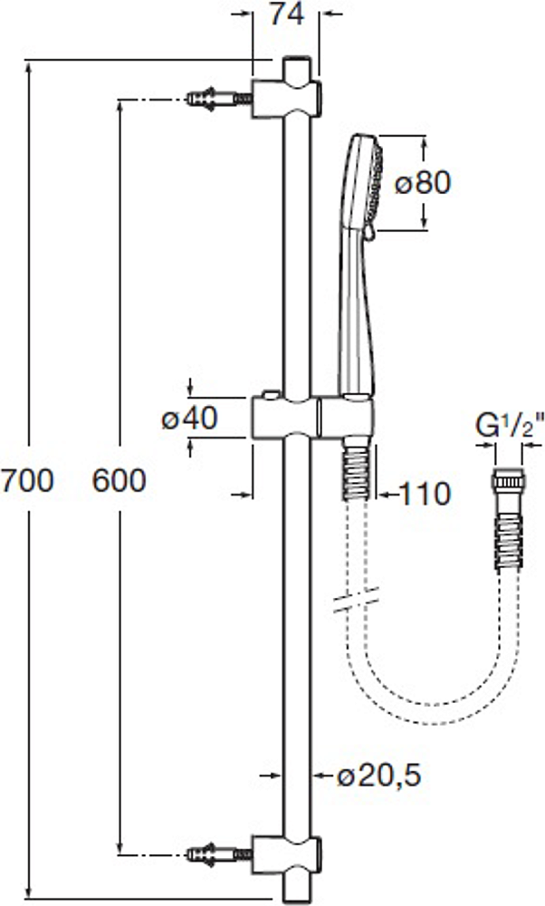 Душевой комплект Roca Stella 5B9403C00