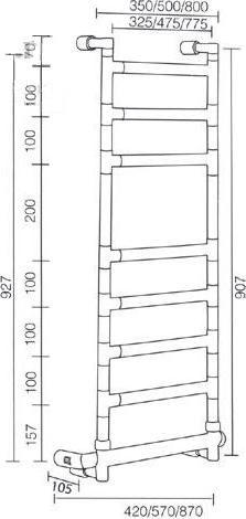 Полотенцесушитель электрический Margaroli Sereno 584-8 BOX 58447508CRB, хром