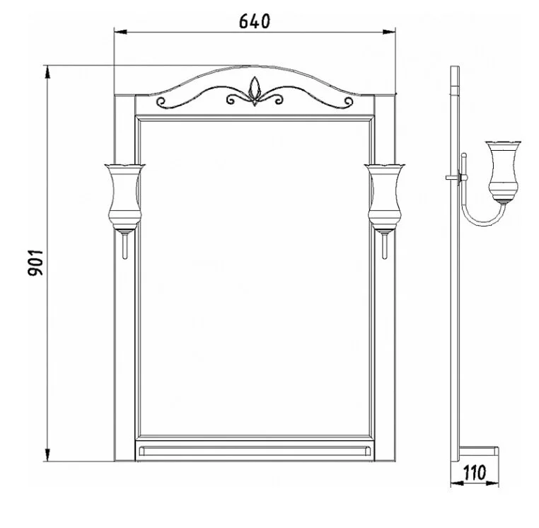 Зеркало ASB-Woodline Салерно 64 белый